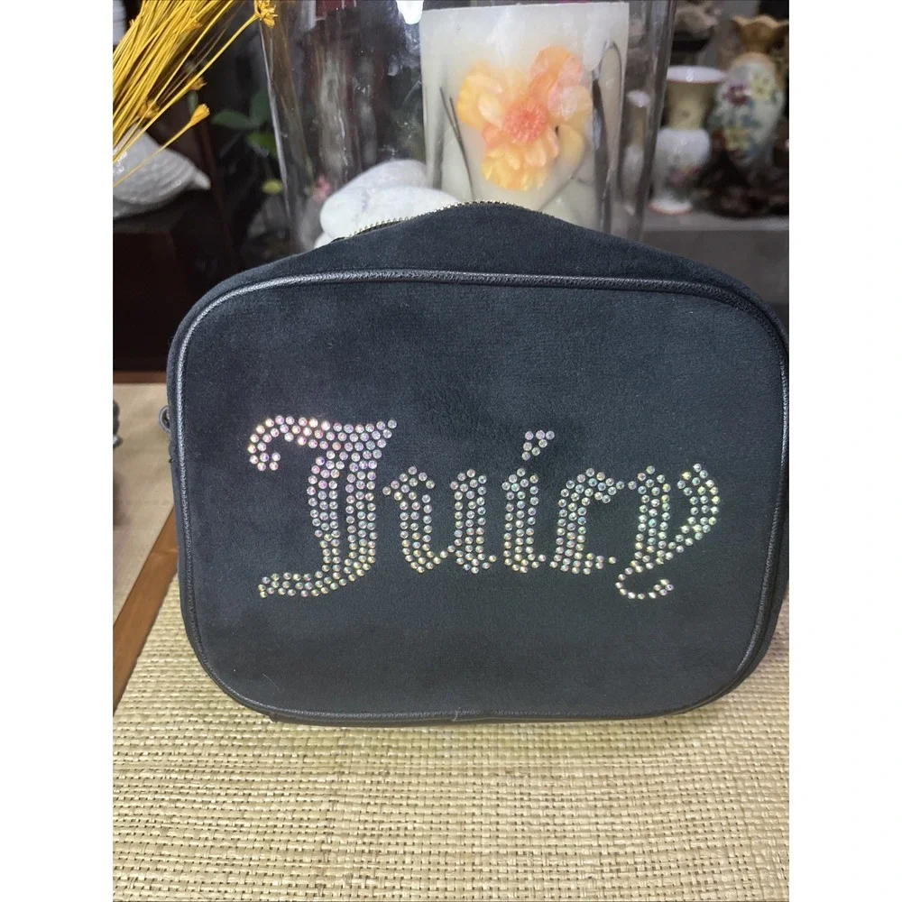 Juicy Couture Obsession‎ Crossbody Camera Bag Black Velour NWOT